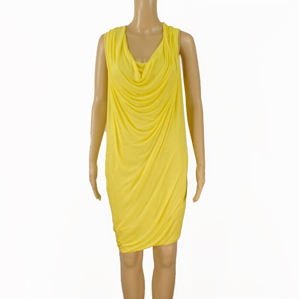Yigal Azrouel New York Yellow Drape Sleeveless Dress